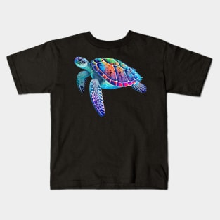 Fluo sea turtle Kids T-Shirt